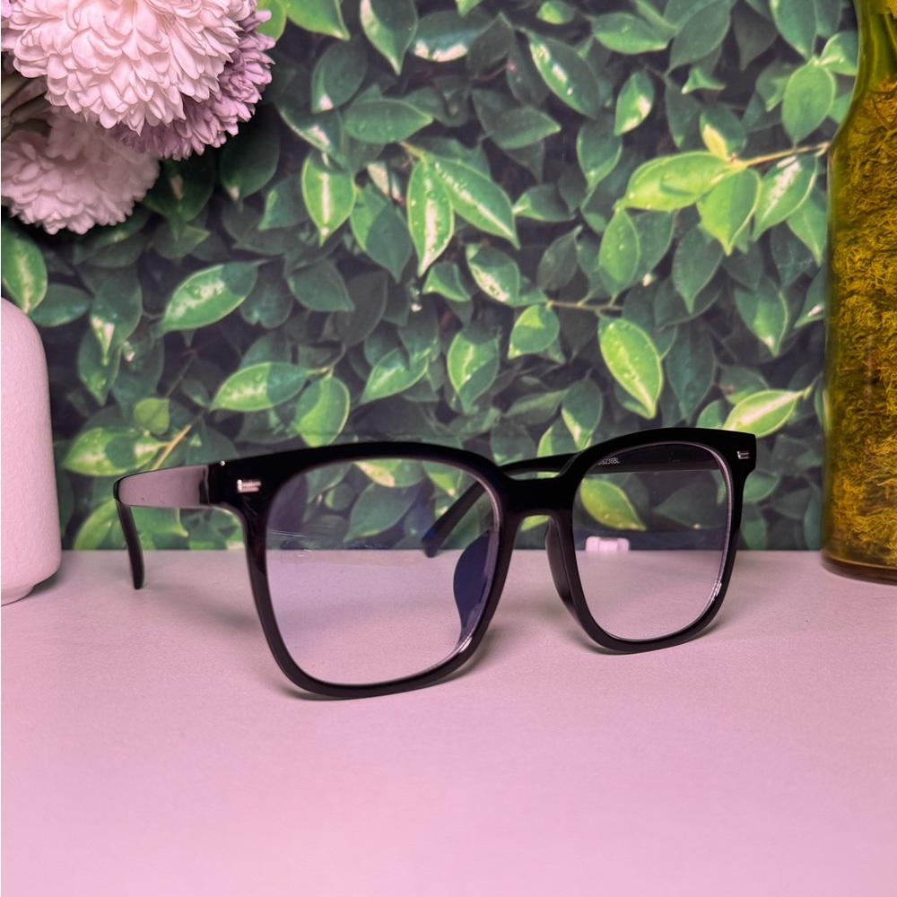 - Oversized Frame Glasses Fashion Round Frame Blue Light Blocking